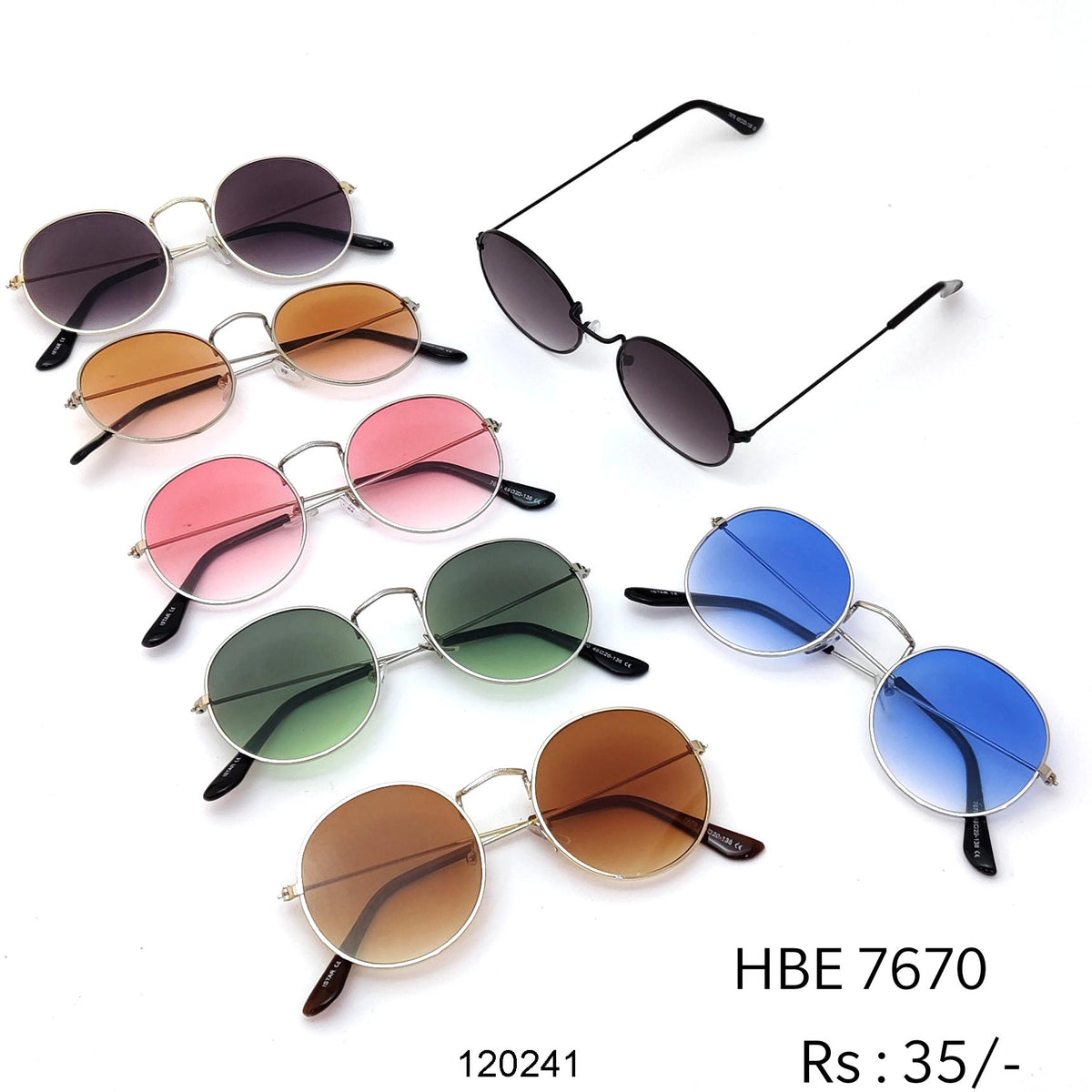 HBE 7670 Round Metal Sunglasses