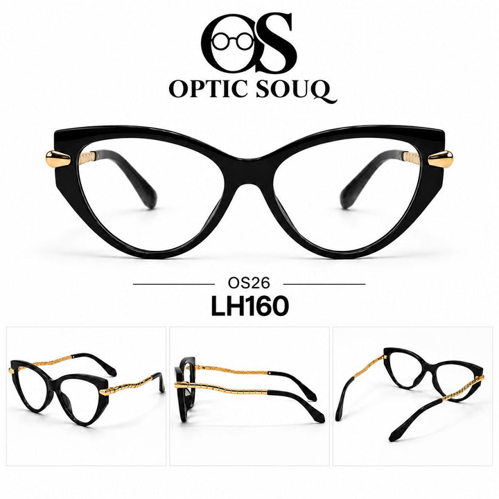 OS26 LH160 Women's Black and Gold Sheet Eyewear - OSJ11205