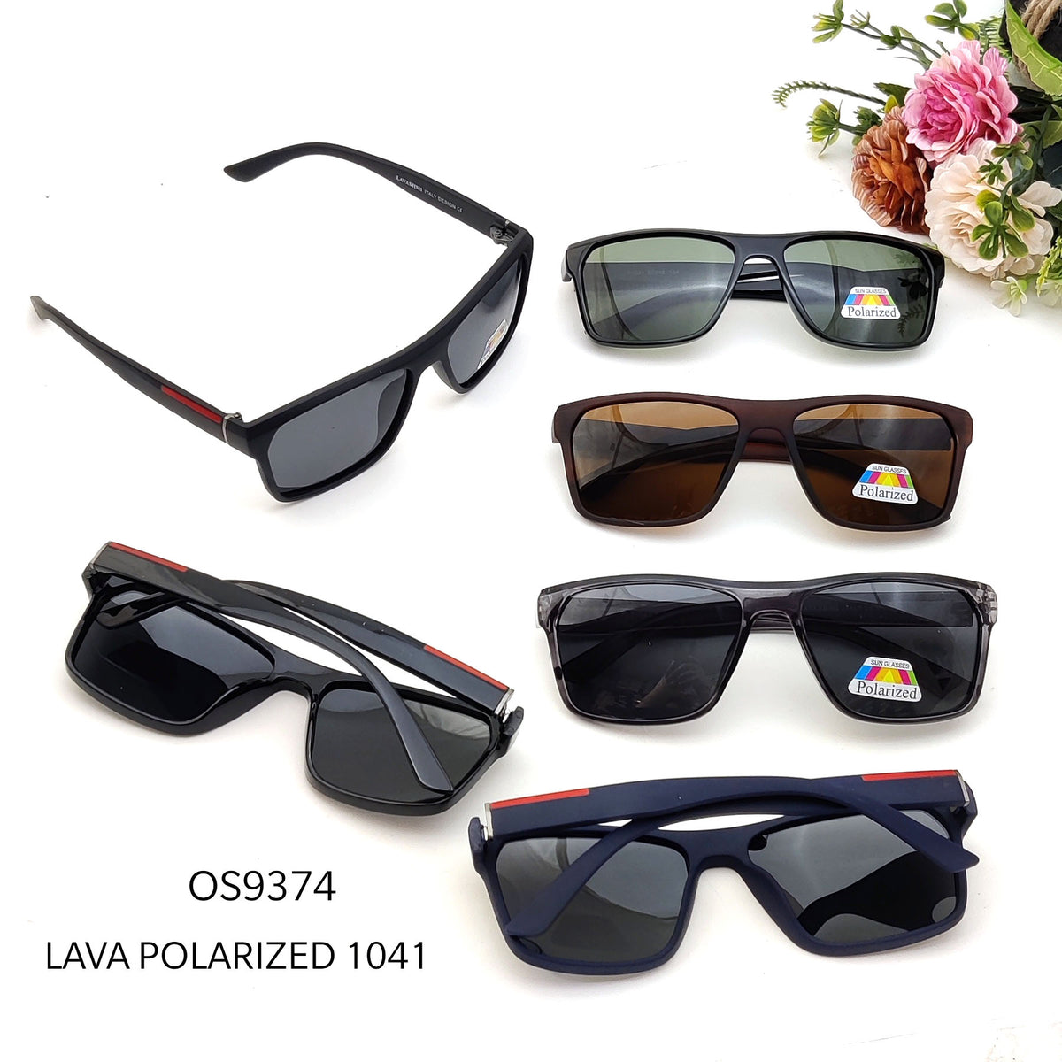 LAVA Polarized P1041 Rectangular Sunglasses