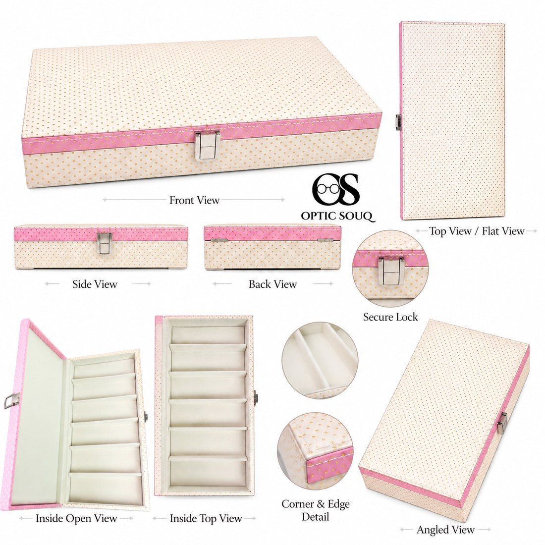 OS6-Pc Dotted Rexine Eyewear Tray - Economic - OSEWT06DOTEC