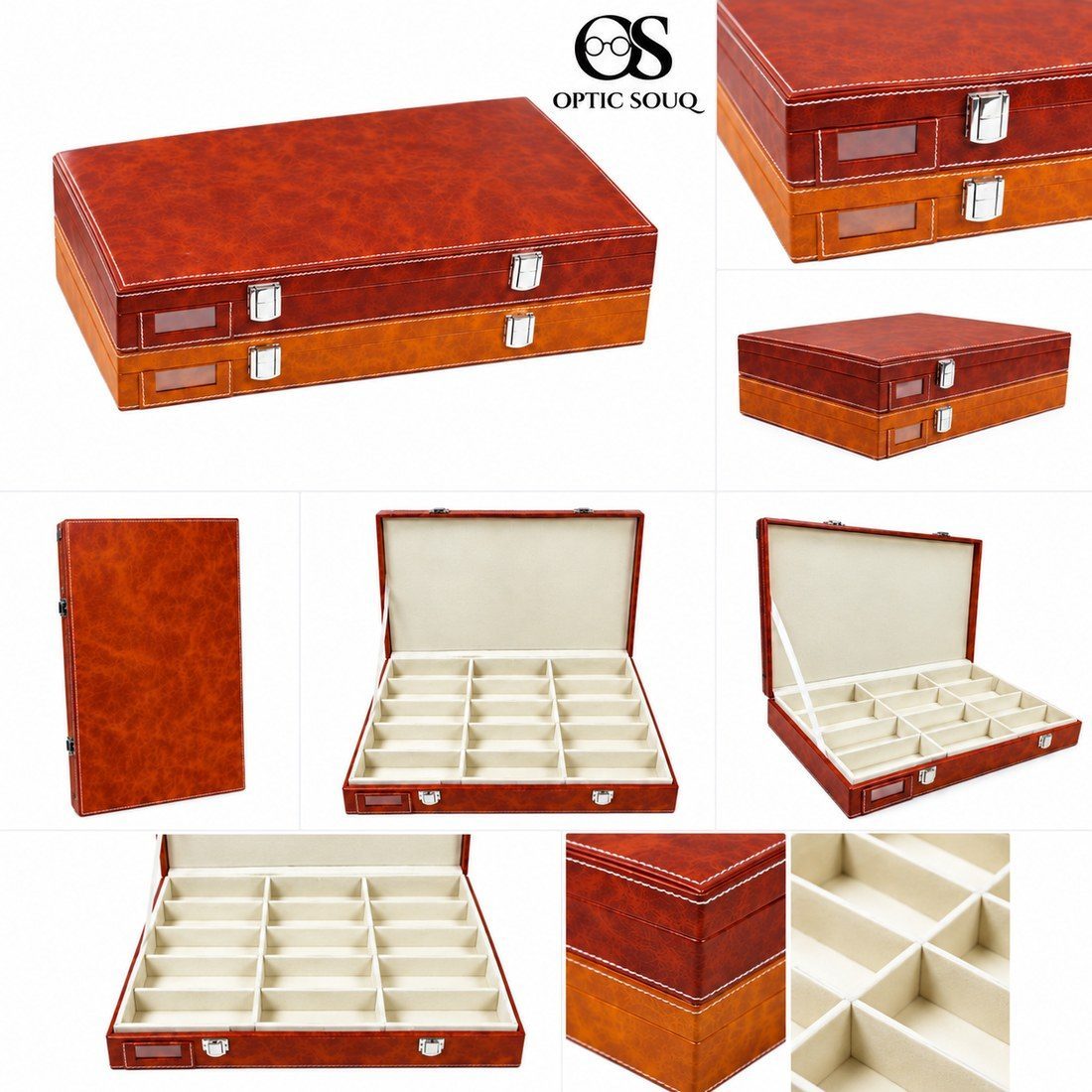 OS15-Pc Suede-Box Rexine Eyewear Tray - Premium - OSEWT15SBXPR