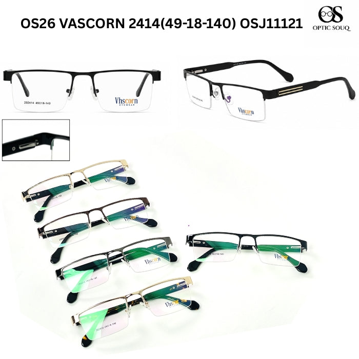 OS26 VASCORN 2414 metal supra half-rim eyewear included in VASCORN sample kit