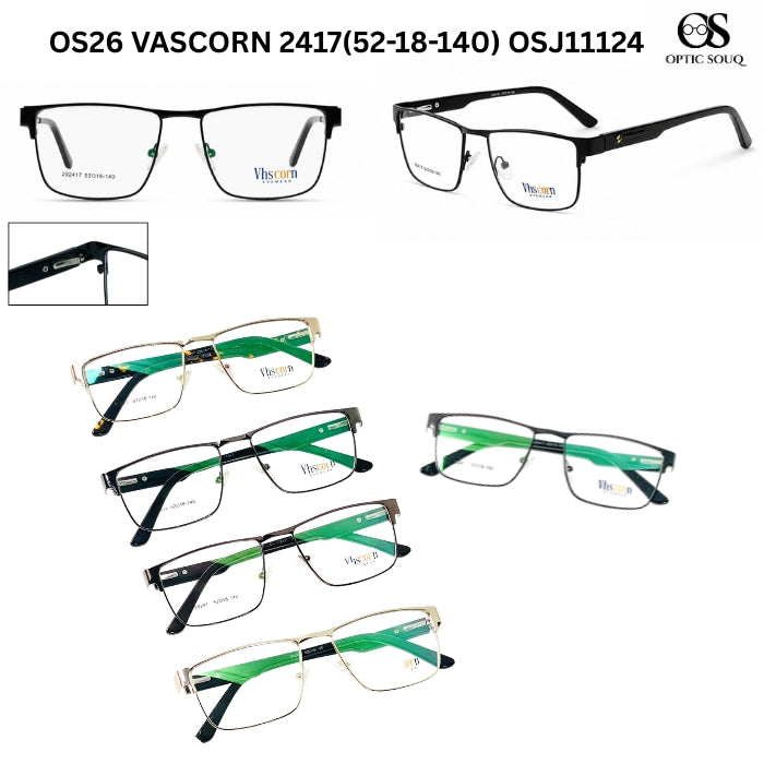 OS26 VASCORN 2417 metal supra half-rim eyewear included in VASCORN sample kit