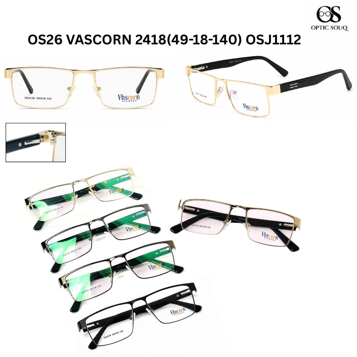 OS26 VASCORN 2418 metal supra half-rim eyewear included in VASCORN sample kit