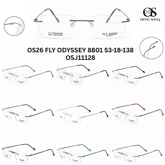 OS26 FLY ODYSSEY 8801 rimless metal eyewear - OSJ11128
