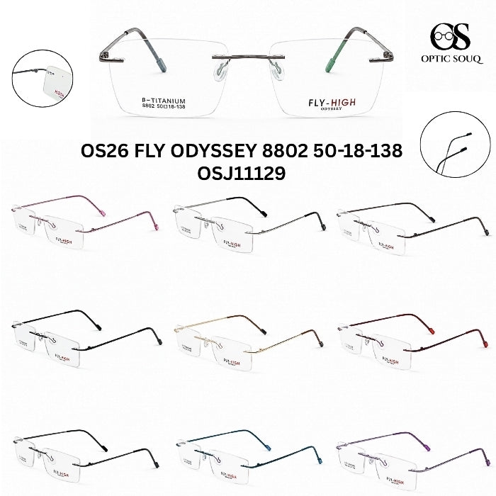 OS26 FLY ODYSSEY 8802 rimless metal eyewear - OSJ11129