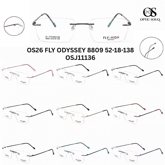 OS26 FLY ODYSSEY 8809 rimless metal eyewear - OSJ11136