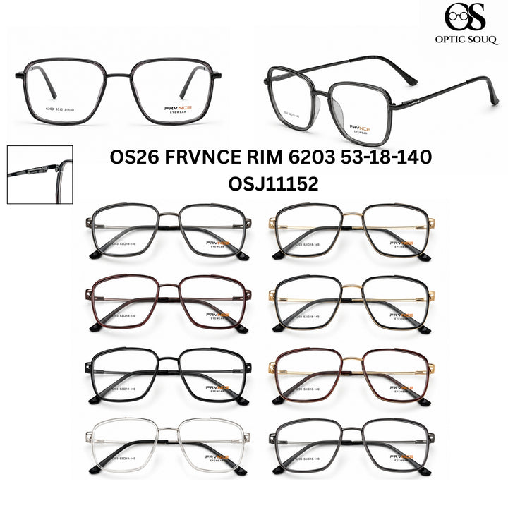 FRVNCE RIM 6203 Rectangular metal eyewear colour options