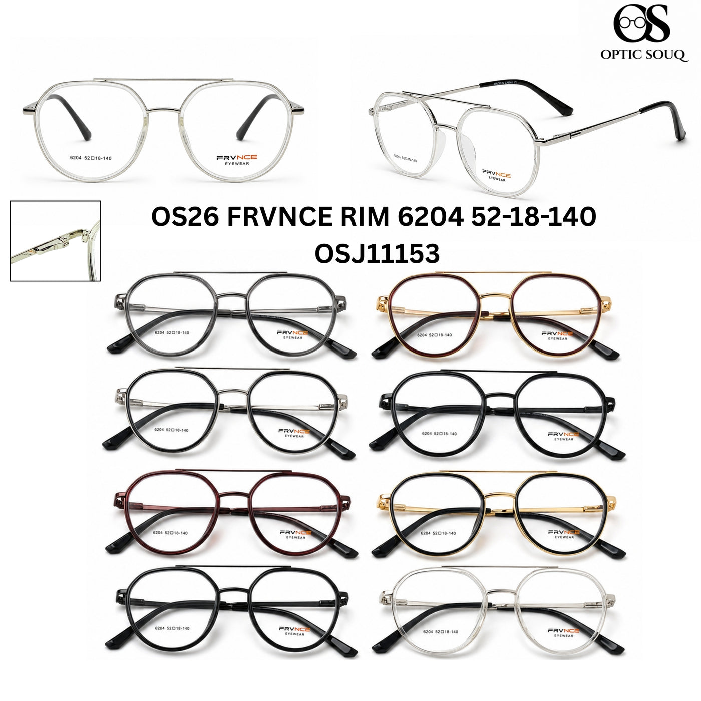 FRVNCE RIM 6204 Round metal eyewear colour options