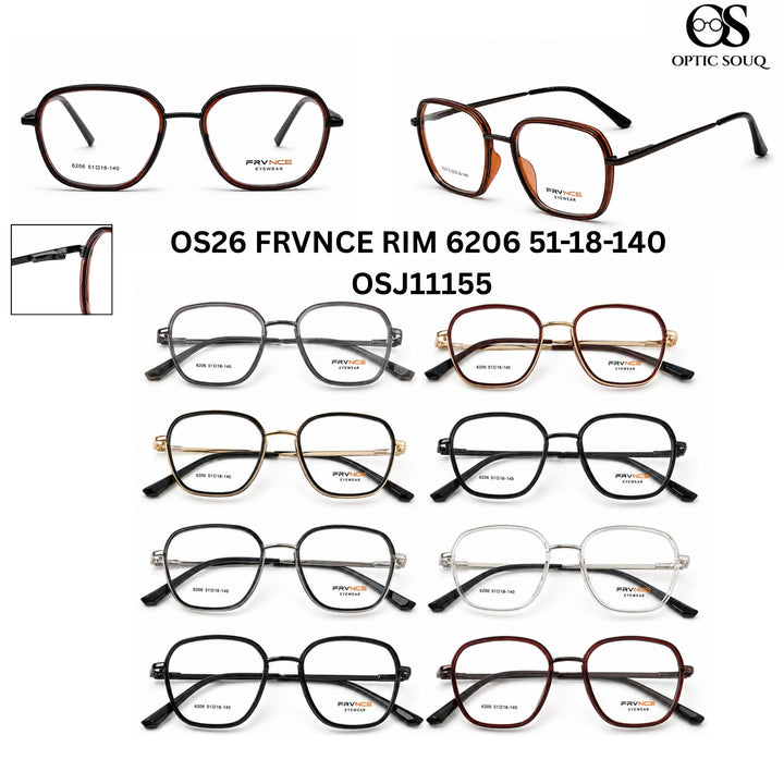 FRVNCE RIM 6206 Rectangular metal eyewear colour options