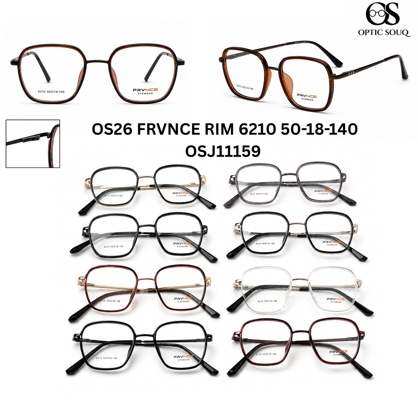FRVNCE RIM 6210 Square metal eyewear colour options