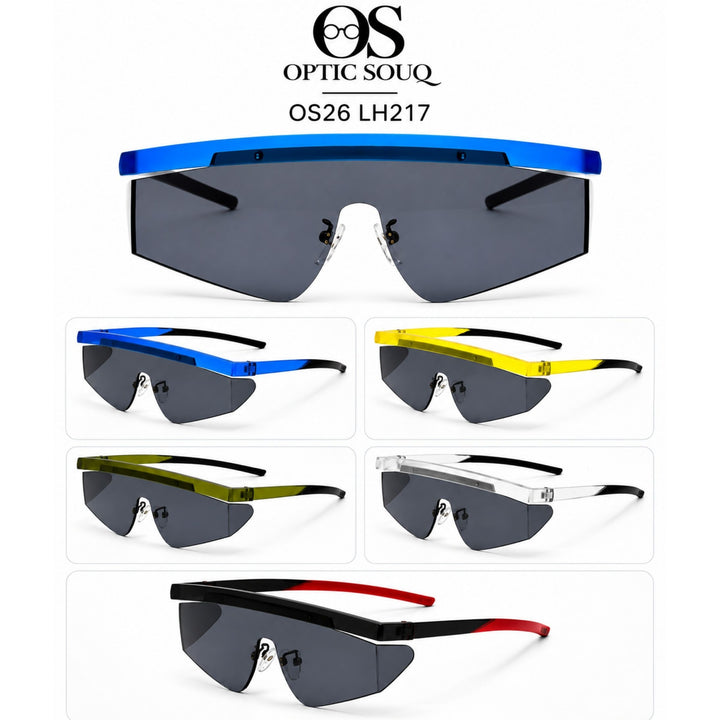 OS26 LH217 men's shield wraparound sunglasses in five colours