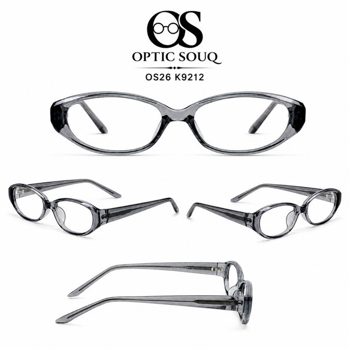 OS26 K9212 women's oval cat-eye optical eyewear in Transparent Smoky Grey
