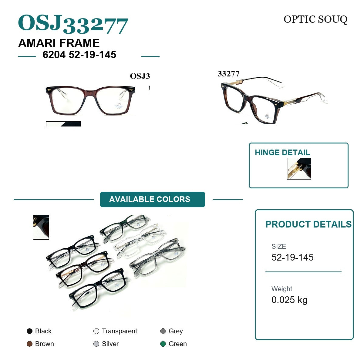 OSJ33277 - AMARI FRAME 6204 52-19-145