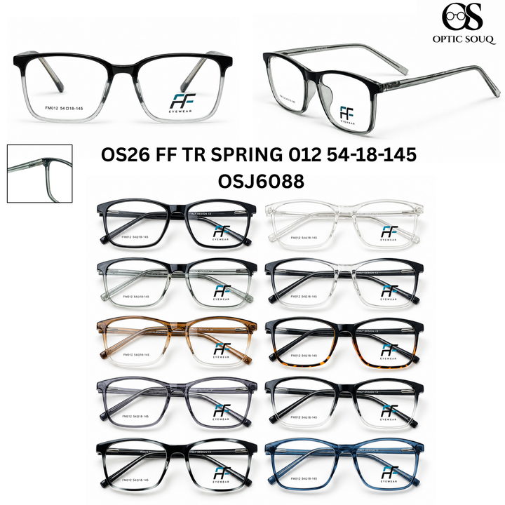 OS26 FF TR Spring 012 54-18-145 men's rectangle TR optical eyewear, OSJ6088, ten colourways