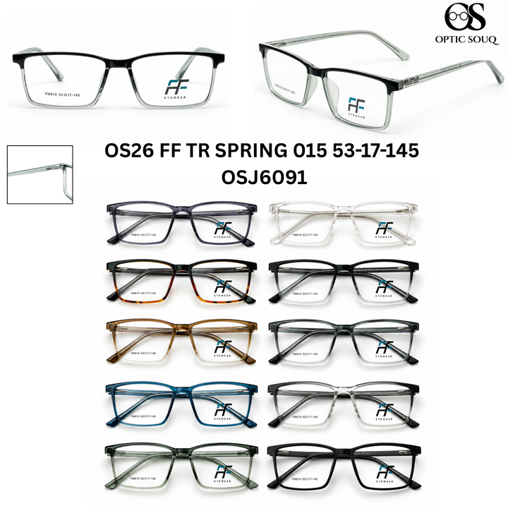 OS26 FF TR Spring 015 53-17-145 men's rectangle TR optical eyewear, OSJ6091, ten colourways