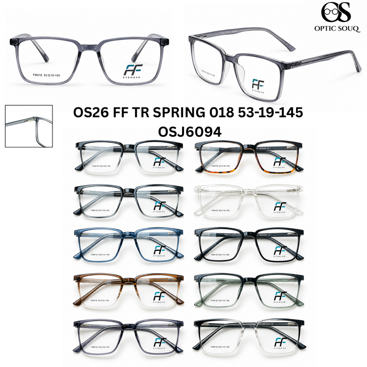 OS26 FF TR Spring 018 53-19-145 men's rectangle TR optical eyewear, OSJ6094, ten colourways