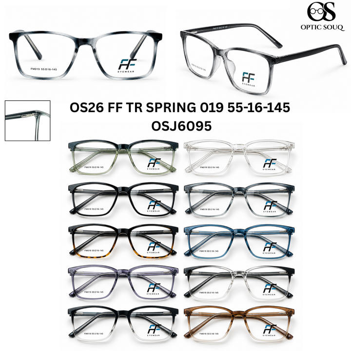 OS26 FF TR Spring 019 55-16-145 men's rectangle TR optical eyewear, OSJ6095, ten colourways