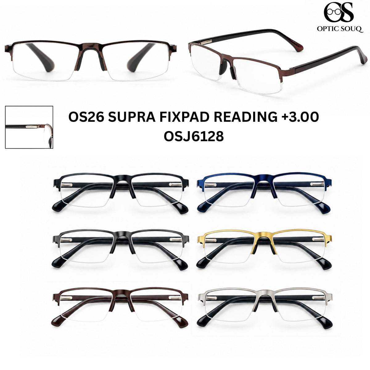 OSJ6128 - one piece included in complete 22-model Rimless sample kit