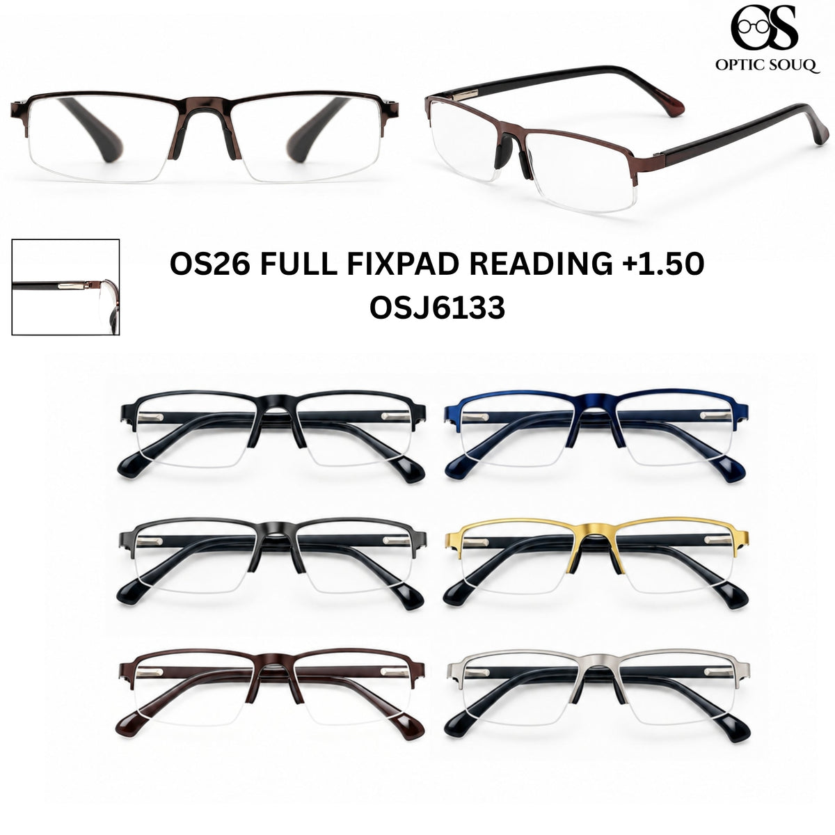 OSJ6133 OS26 FULL FIXPAD READING +1.50 in six colour options