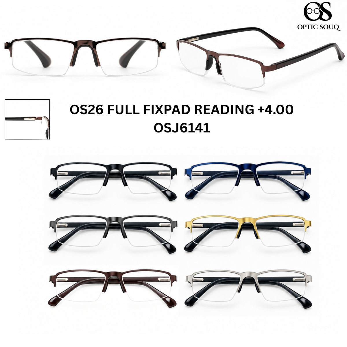 OSJ6141 OS26 FULL FIXPAD READING +4.00 in six colour options