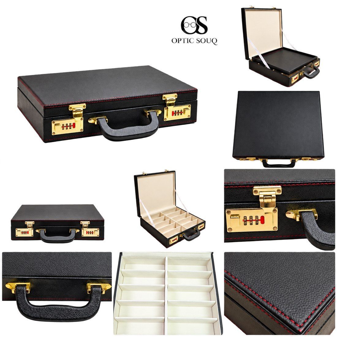 OS10-Pc Rexine Gold Sunglass Tray - Premium - OSSGT10GLDPR
