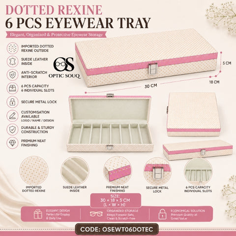 OS6-Pc Dotted Rexine Eyewear Tray - Economic