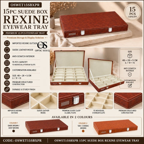 OS15-Pc Suede-Box Rexine Eyewear Tray - Premium