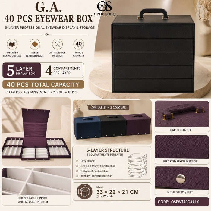 OS40-Pc G.A. Eyewear Box - Luxury premium display tray - OSEWT40GAALX