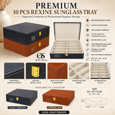 OS10-Pc Rexine Sunglass Tray - Premium