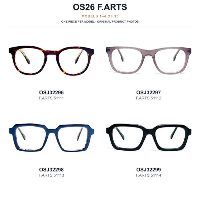 OS26 F.ARTS Eyewear Sample Kit - 10 Models — original models 1 to 4 of 10