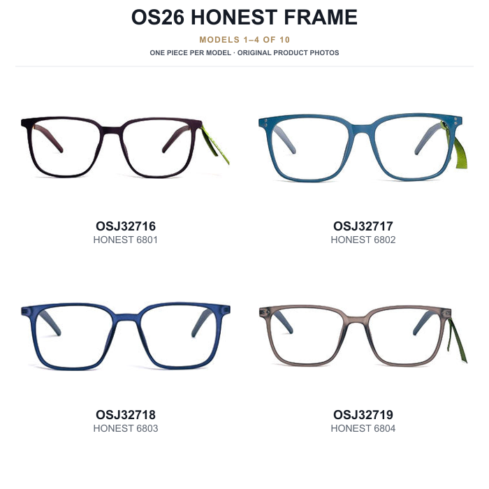 OS26 HONEST Frame Sample Kit - 10 Models — original models 1 to 4 of 10