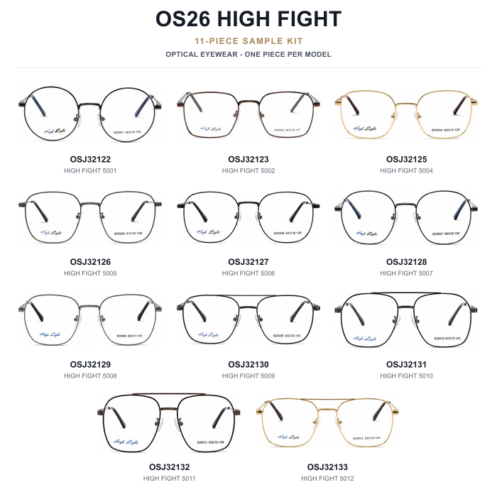 OS26 HIGH FIGHT Sample Kit - 11 Models — complete square poster, one piece per model