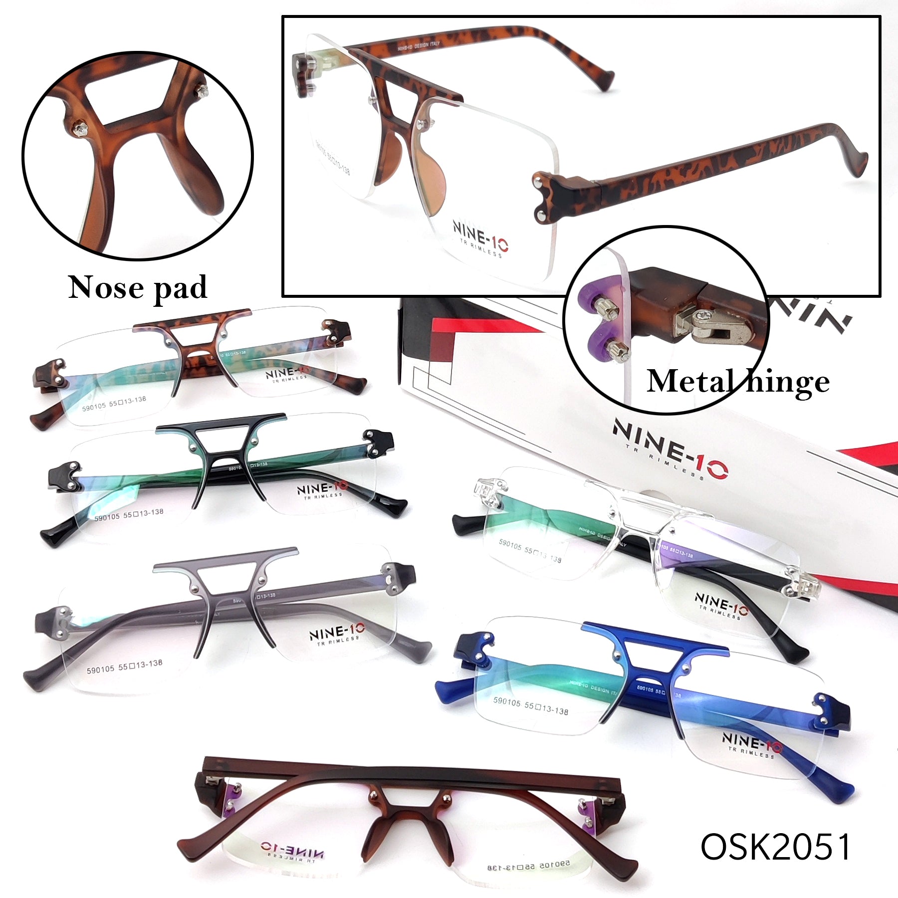 OS NINE-10 TR RIMLESS 590105 (55-13-138)