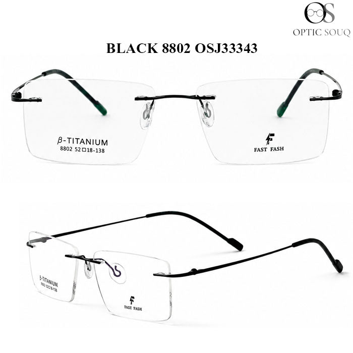 OS26 Black 8802 rimless optical frame