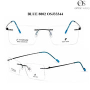 OS26 Blue 8802 rimless optical frame