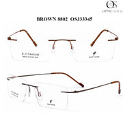 OS26 Brown 8802 rimless optical frame