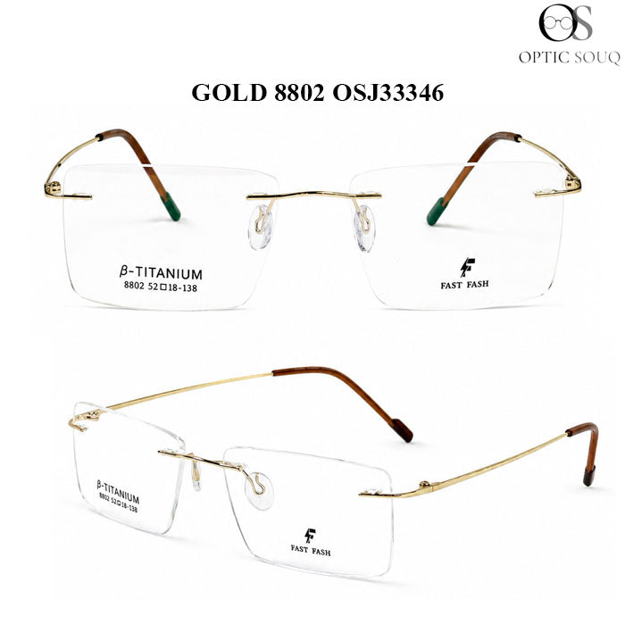 OS26 Gold 8802 rimless optical frame