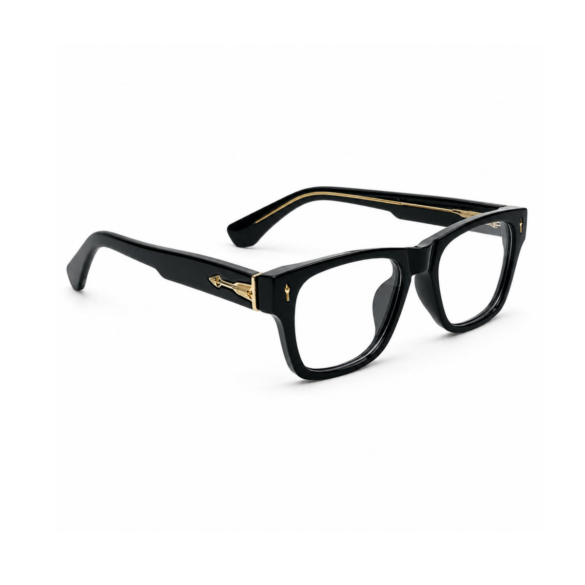 OS26 DAWN VM001 Black Gold optical frame, three quarter view, other side - wholesale, Optic Souq