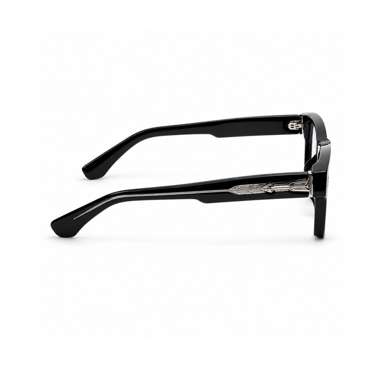 OS26 DAWN VM001 Black Silver optical frame, side view - wholesale, Optic Souq