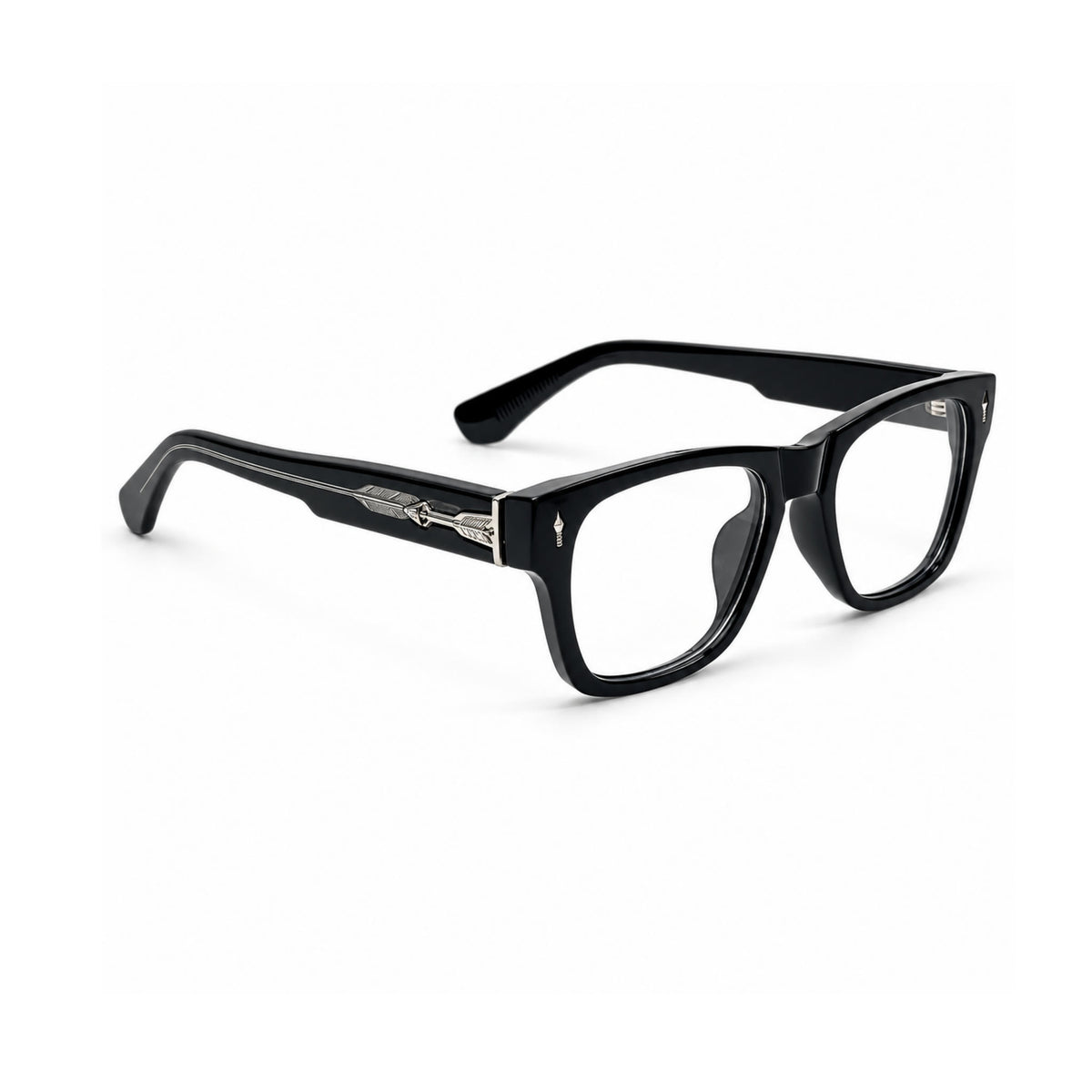 OS26 DAWN VM001 Black Silver optical frame, three quarter view, other side - wholesale, Optic Souq