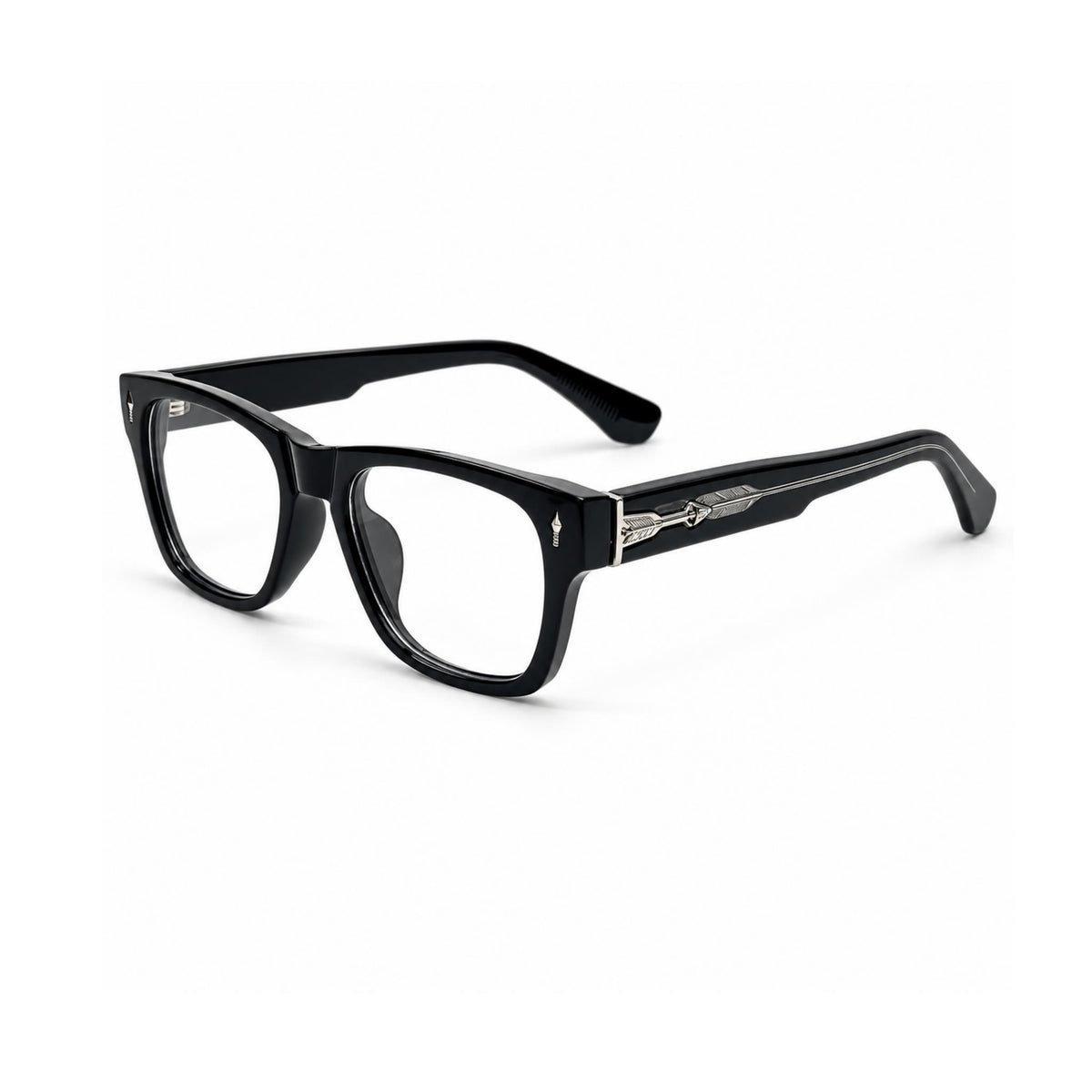 OS26 DAWN VM001 Black Silver optical frame, three quarter view - wholesale, Optic Souq
