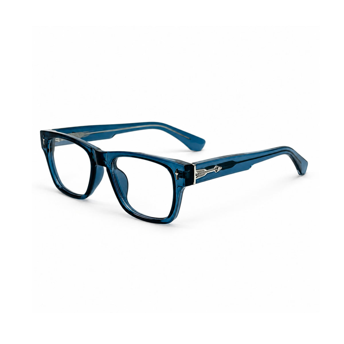 OS26 DAWN VM001 Blue Crystal optical frame, three quarter view - wholesale, Optic Souq