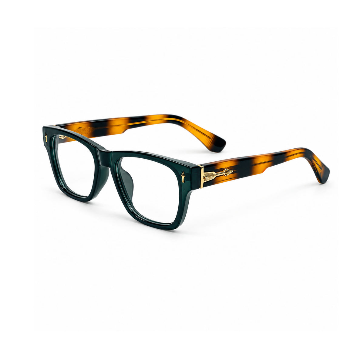 OS26 DAWN VM001 Green Tortoise optical frame, three quarter view - wholesale, Optic Souq