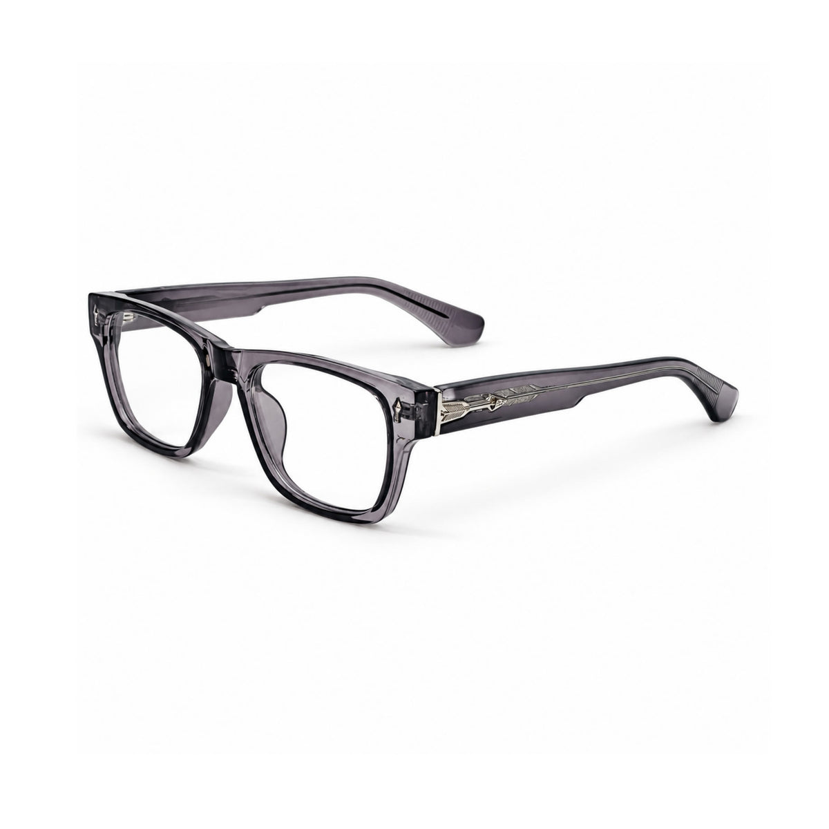 OS26 DAWN VM001 Grey Crystal optical frame, three quarter view - wholesale, Optic Souq