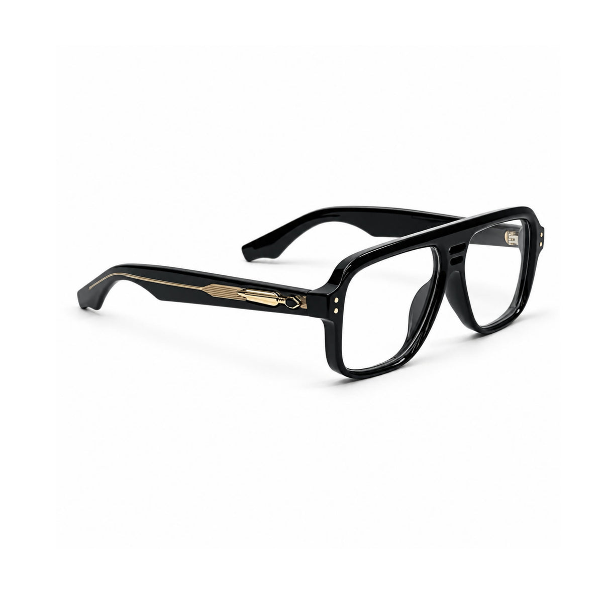 OS26 DAWN VM002 Black Gold optical frame, three quarter view, other side - wholesale, Optic Souq