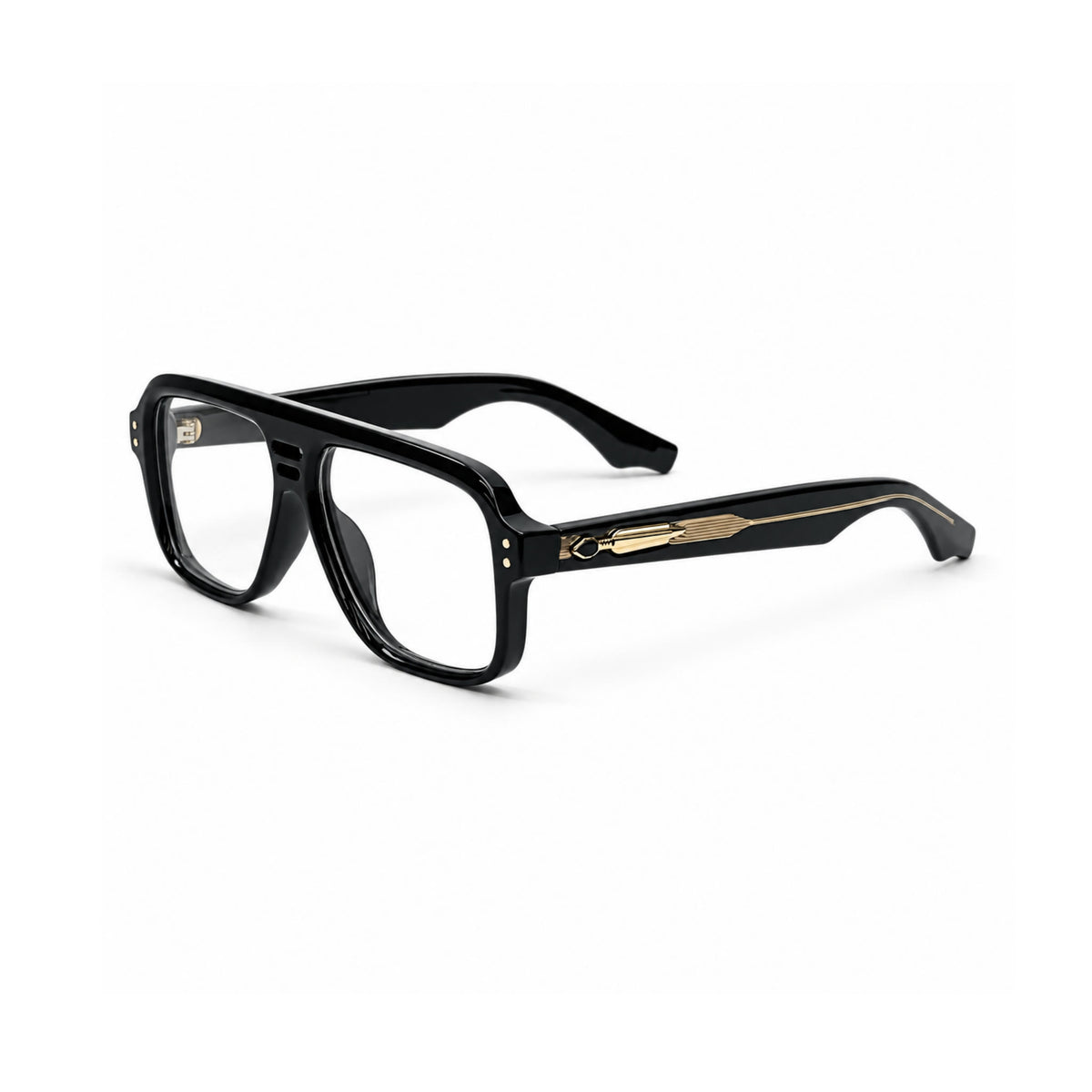 OS26 DAWN VM002 Black Gold optical frame, three quarter view - wholesale, Optic Souq