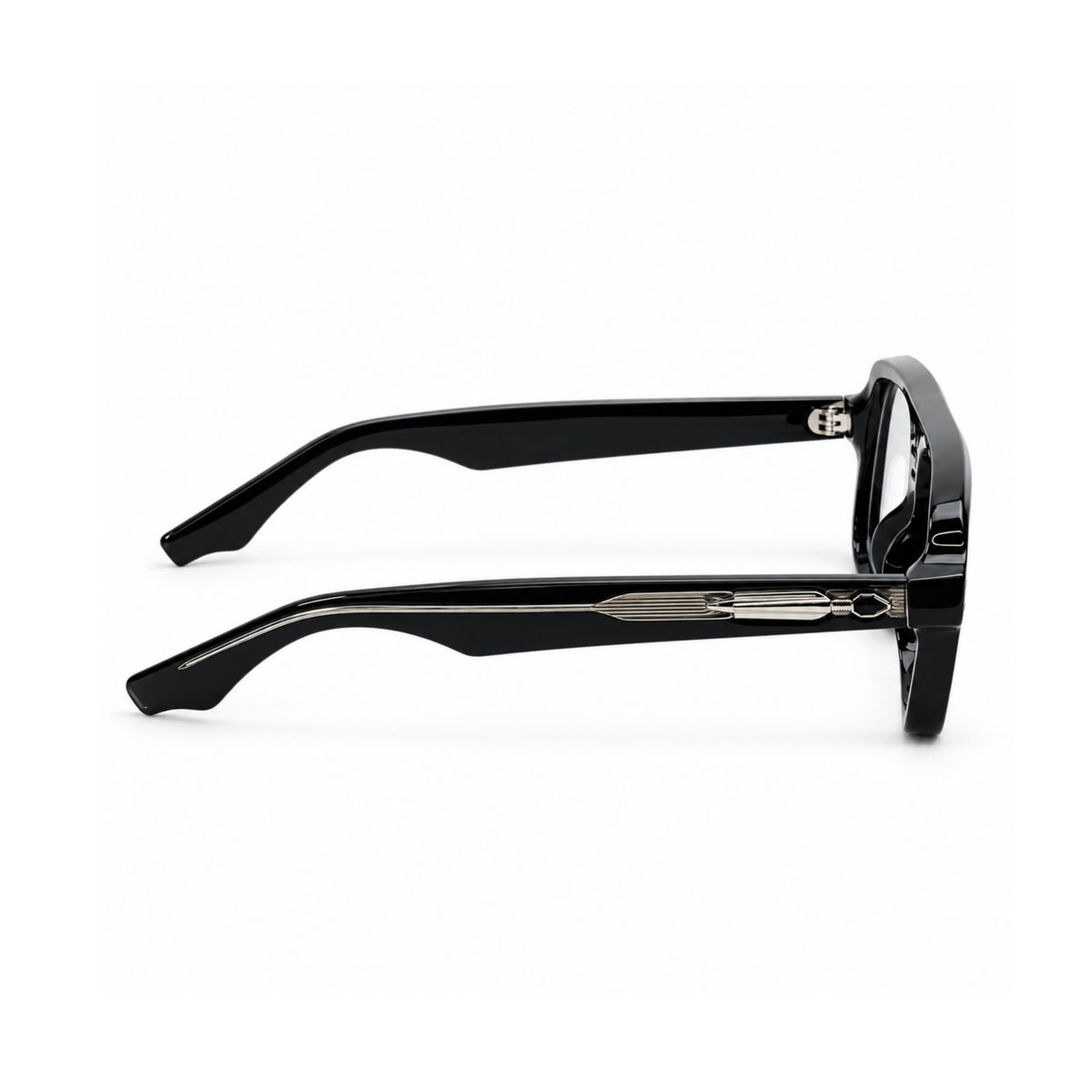OS26 DAWN VM002 Black Silver optical frame, side view - wholesale, Optic Souq