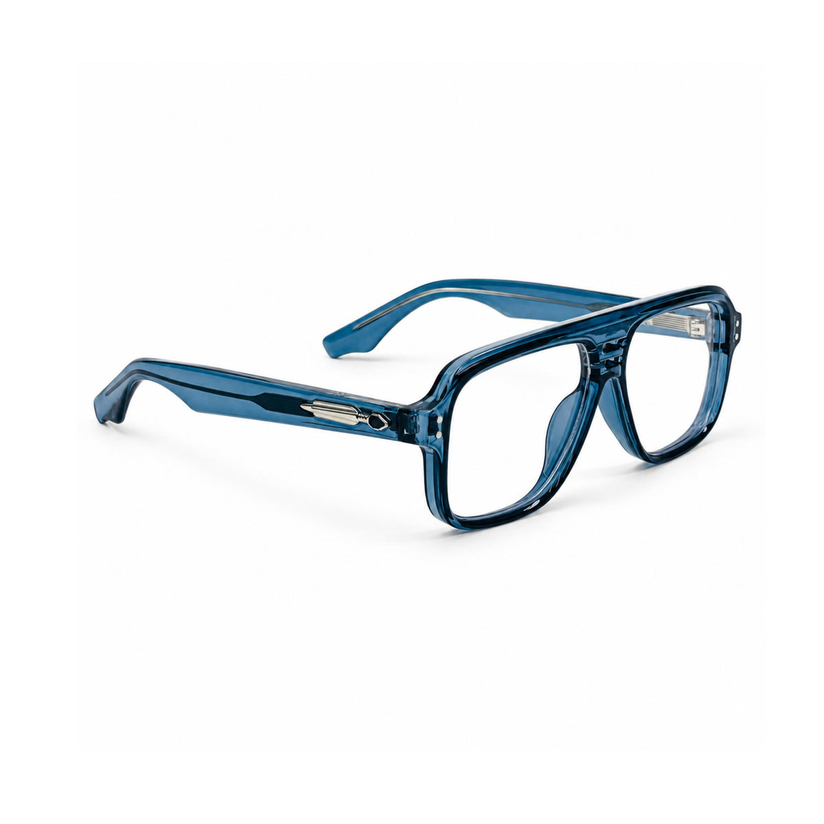 OS26 DAWN VM002 Blue Crystal optical frame, three quarter view, other side - wholesale, Optic Souq