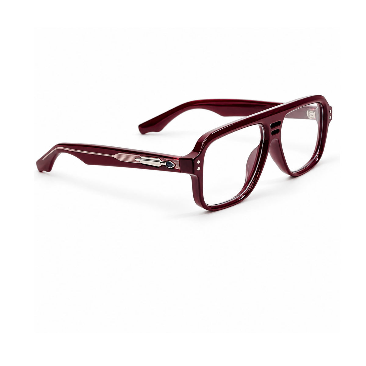 OS26 DAWN VM002 Wine Red optical frame, three quarter view, other side - wholesale, Optic Souq